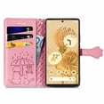 thumbnail image 4 of Allytechgroup Flip Wallet Case [Cat & Dog Cute Embossed Pattern] for Google Pixel 8 Pro with Card Slots Cash Holder, Magnetic Clasp Shockproof Kickstand Cover with Hand Strap, Pink, 4 of 10
