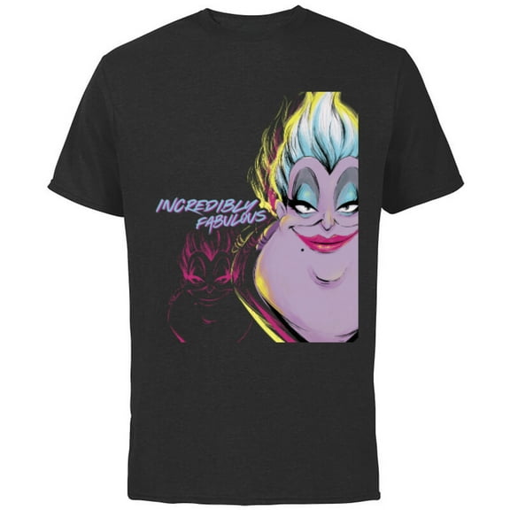 Disney Villains the Little Mermaid Ursula Totally Fabulous - Short Sleeve Cotton T-Shirt for Adults - Customized-Black