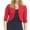 Red, variant on Women's Cropped Blazer, Casual Business 3/4 Sleeve Collarless Open Front Cardigans Work Jacket Short Shrug Tops