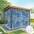 thumbnail image 2 of Outdoor Curtains for Patio Waterproof, Dark Blue Coral Pattern Grommet Gazebo Curtains Drapes for Porch, Pergola,Backyard,Outside, Privacy Panel 54 x 84 Inch, Summer Coastal Ocean, 2 of 9