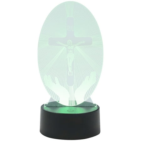 

Acrylic Jesus Cross Night Light Desktop Night Lamp 3D Visualization Night Light