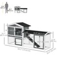 thumbnail image 2 of White Wooden Rabbit Hutch with Run Box - 69" Outdoor Bunny House Enclosure for 1-3 Rabbits, Slide-Out Tray, Ramp & Steel Wire Fencing, 2 of 7