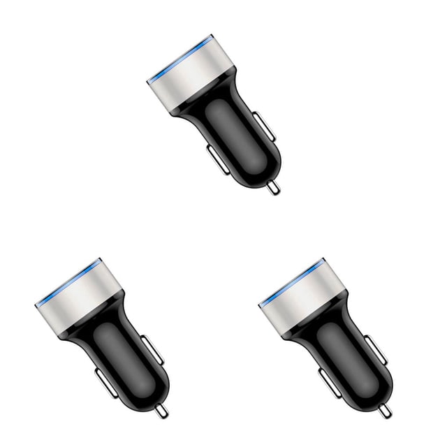 Seitruly de pantalla de dígitos para coche de 5V CC, voltímetro, protección contra sobrecorriente de aleación de aluminio Negro Plata 3piezas