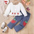 thumbnail image 6 of Toddler Girl Outfits Fall Cartoon Print Childrens Clothes Girls Size 10-12 Oversize Streetwear Clothing Set for Girls 7-8 with Pocket Z01-White 3-4 Years, 6 of 8