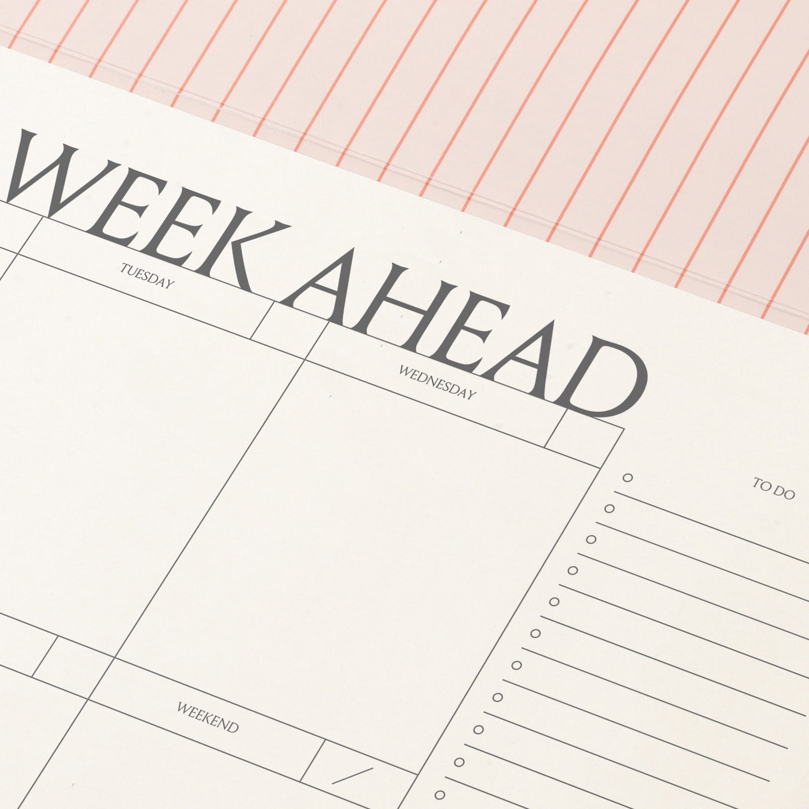 Papier To Go Tear Away Weekly Desk Pad, Colorblock, 9.5 x 7.1", Blue