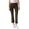 thumbnail image 2 of Mifsaly Capri Yoga Pants for Women High Waisted Cropped Flare Leggings Soft Stretchy Flattering Fit Athletic Workout Casual Work Office Capris Coffee,XXL, 2 of 6