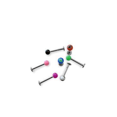 Labret lip ear ring Surgical Steel Skull Bones with Black eyes 14 Gauge