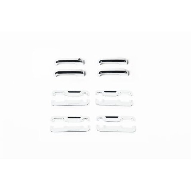Putco Exterior Door Handle Cover 401063 Chrome Plated; ABS Plastic; With Driver Side Keyhole Covers Functional Sensors; Deluxe; Include Bucket Pieces; With Covers For 4 Doors