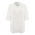 thumbnail image 5 of Bovxnpu 3/4 Length Sleeve Womens Tops, Plus Size Cotton Casual Blouses for Women, Women's Oversized V-neck Short Sleeved Solid Summer Base Shirt Sports T-shirt XXXL, 5 of 6