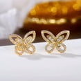 thumbnail image 6 of HOOUN Fashion Butterfly Crystal Zircon Earrings Stud Women Anniversary Drop Jewelry-Rose Gold, 6 of 7