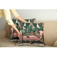 thumbnail image 2 of Ambesonne Leopard Throw Pillow Cover 2 Pack, Monsteras Wild Cat Lounge, 18", Pink and Jade Green, 2 of 7