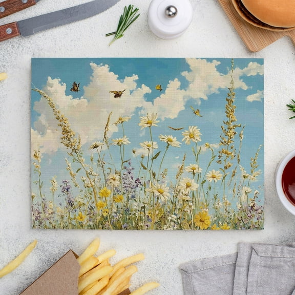 Place Mats Set,Decorative Table Place Mats For For In Door Dinning,Heat Insulation Stain Resistant Table Mats(Flower)