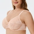 thumbnail image 4 of MELENECA Women's Minimizer Bras for Large Bust Underwire Plus Size Full Coverage Lace Bras Beige 44DD, 4 of 7