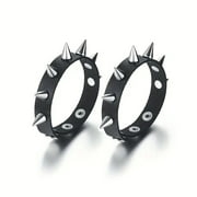 2pcs Spiked Bracelet PU Leather Punk Y2K Goth Metal Adjustable Wristband Emo