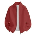 thumbnail image 4 of Fgnfyis Mens Winter Jacket Winter Solid Color Rib Knit Double Zipper Casual Jacket Without Hood Textured for Everyday Wear Coats for Men Red XXXXXXL, 4 of 4