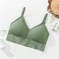thumbnail image 4 of Gibobby Eslinga deportiva en forma de U sin costuras, pecho envuelto, acolchado para niña con almohadilla para el pecho, parte superior del tubo, ropa interior para mujer(Verde,Talla única), 4 of 5
