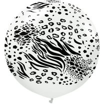 24 inch Kalisan Safari Mutant - White W/ Black Ink Latex Balloons (1 Pack) - Party Supplies Decorations