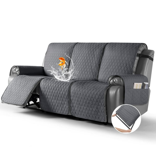 Funda para Sofá Reclinable TAOCOCO 100% Impermeable Gris para 3 Plazas