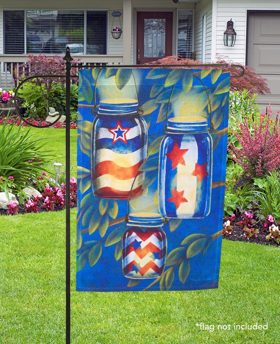 Briarwood Lane 3 Piece Wrought Iron Wrap-Around House Flag Stand Holder 62x35