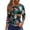 Dark Green, variant on Halloween Womens 3/4 Sleeve Top - Relaxed Round Neck Tee with Seasonal Print, Great Fall Blouse for Parties, Errands & Cozy Autumn Days,Coffee L