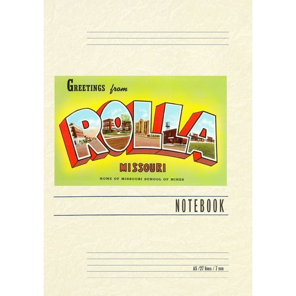Vintage Lined Notebook Greetings from Rolla, (Paperback)