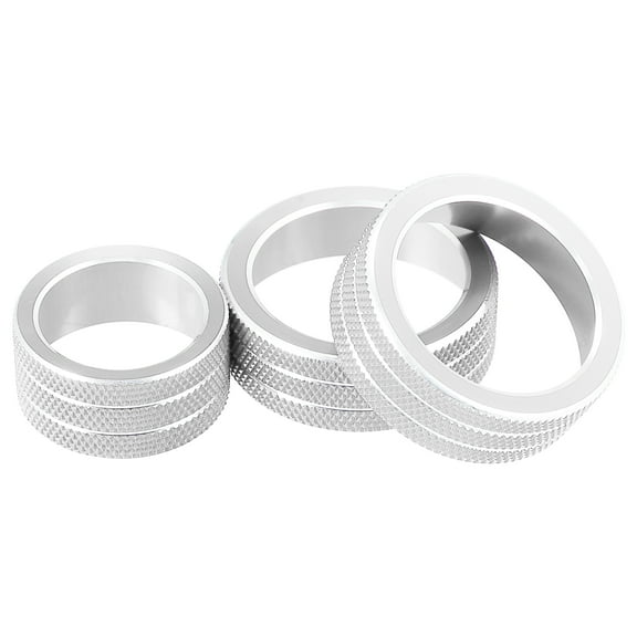 Unique Bargains Car Console AC Audio Volume Knob Ring Cover for Chevy Malibu 2017-2022 Silver Tone (Set of 3)