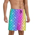 thumbnail image 2 of Bixox Men's Rainbow Scales2 printed lightweight casual shorts, soft sleep shorts with pockets., 2 of 7