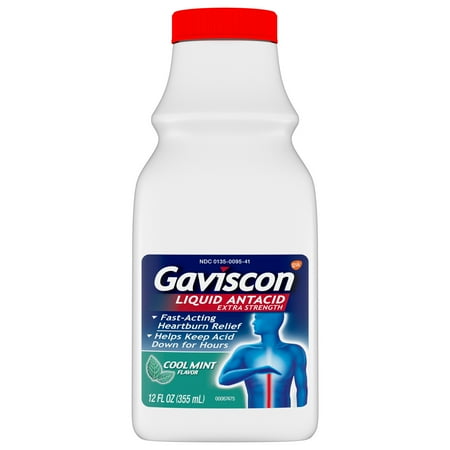 Gaviscon Extra Strength Heartburn Relief Antacid Liquid, Cool Mist, 12 Oz