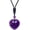 Purple, variant on Handcarved Crystal Stone Heart Pendant Necklace for Women Love Healing Quartz Pendant with Adjustable Cord