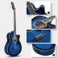 thumbnail image 3 of Glarry Acoustic Electric Bass Guitar, Full Size 4 String w/ 4-Band Equalizer, Padded Gig Bag, Blue, 3 of 10