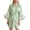 Army Green, variant on Womens Elegant Short Satin Robe with Feather Decorated Sleeves Open Front Nightgown,Women's,Size M-XXL
