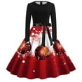 thumbnail image 3 of WILLBEST Vestidos Mujer Vintage Manga Larga Cuello Redondo Navidad Años 50 Fiesta de Noche Prom Fiesta Playa Vestido Extra Grande, 3 of 3