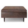 thumbnail image 3 of Shay 38 in.W Table Storage Ottoman in Distressed Chestnut Brown Faux Leather, 3 of 8