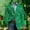Green 3, variant on Men's St. Patrick's Day Corduroy Blazer Shamrock Jacket Button Loose Work Lapel Coat with Pockets White 4XL