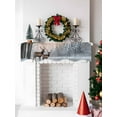 thumbnail image 5 of Christmas Elks Mantel Scarf Fireplace Decorations for Living Room, Winter Snowy Forest Sunset Natural Scenery Fireplace Mantel Scarf Cover Runner for Halloween/Thanksgiving/Christmas Decor 60"x17", 5 of 6