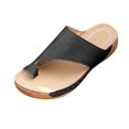 thumbnail image 2 of THDHVS Black Sandals Women,Sandals for Women 2025,Women's Fashion Casual Leisure Summer Style Solid Color Thick Bottom Slippers Toe Sandals Wedge Heels Black 5.5, 2 of 6