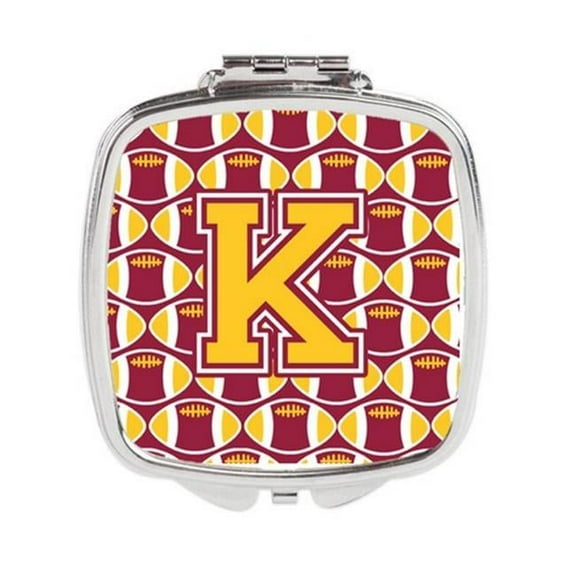 Letter K Football Maroon & Gold Compact Mirror