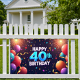 thumbnail image 6 of LUUFILx Happy 40th Birthday Banner Colorful Backdrop Party Supplies Background with Balloons Sparkle for Celebration Photography Props Decorations, 6 of 7