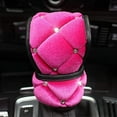thumbnail image 2 of eing Plush Handbrake Cover Gear Shift Cover Seat Belt Cover 3 PCS/Set Car Interior Set Accessories Decor,Pink, 2 of 7