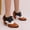 Brown, variant on Women's Wide Width Platform Heels, British Style Color Block Leather Lace-Up Pumps, Chunky Heel Casual Dress Shoes for All Seasons, Multi-Color