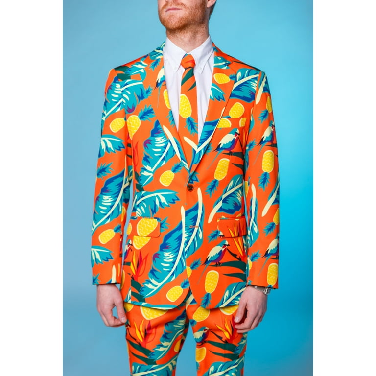 Shinesty Island Aloha Clothing Orange Hawaiian Cruise Ship Casanova US Suit Jacket 56 Walmart