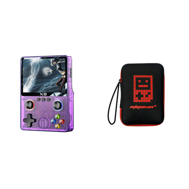 Consola Juegos Portátil Retro X6 Reproductor Vídeo IPS 3 5 Pulgadas (transparente) Púrpura
