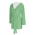 thumbnail image 4 of Long Sleeve Robe for Women Fluffy Loungewear Oversized Hooded Women's Robes Bath Womens Bathrobe Army Green, 4 of 9