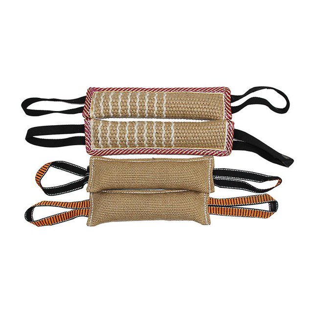 Almohada para morder de entrenamiento para perros, juguete para morder de yute, juguete para tirar de perros, mordedura duradera para perros (1 pieza, marrón) ZefeiWu 8390606929525