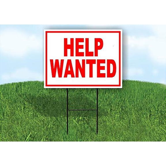 Work House Signs Double Sided Sign Help Wanted RED Border Yard Sign Road Sign with Stand