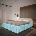 thumbnail image 4 of CXYYY Solid Color Bedding Elastic Bed Apron Dust Proof Bedspread Non Bed Skirt * Blue, 4 of 5