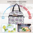 thumbnail image 4 of Naloa Violets Flowers Print Lunch Bag for Women & Men Insulated Lunch Box or Cooler Lunch Tote Bags for Work, Travel, Outdoor, 4 of 5