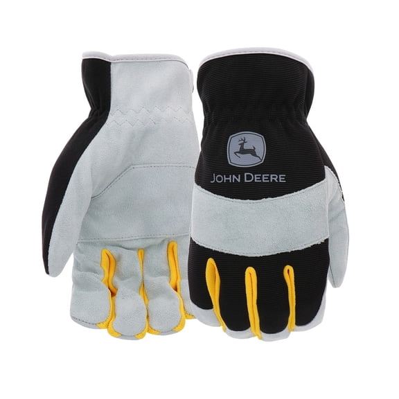 John Deere Men's XL Cowhide Leather Black Work Glove JD86020-XL — Residential Use, Standard Application