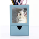 thumbnail image 1 of White pet cat animal perfil linda mirada Tarjeta de clip de pluma del gestor de suministros de oficina, 1 of 3