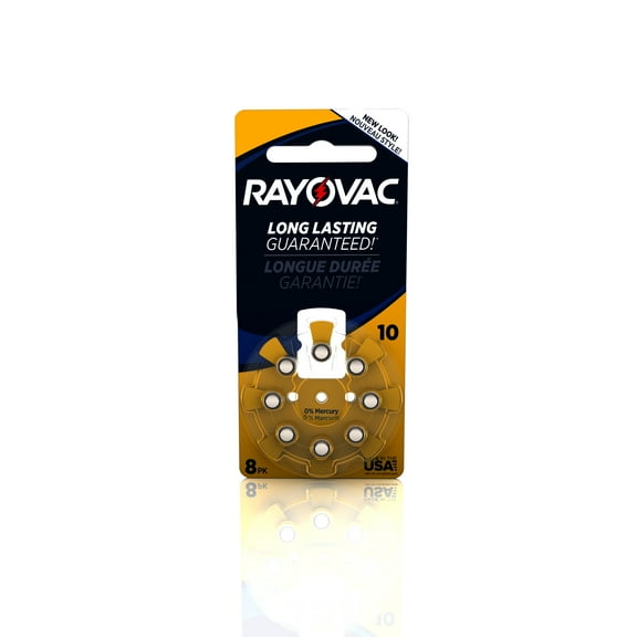 Rayovac Size 10 Hearing Aid Batteries, 8-Pack L10ZA-8ZMB